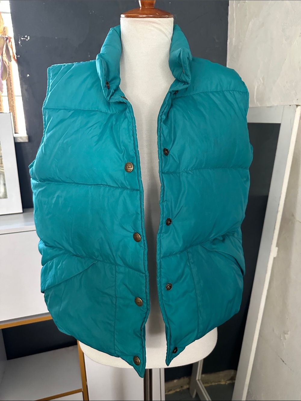 L.L. Bean Teal Quilted Puffer Vest - Women's Sleeveless Jacket Medium